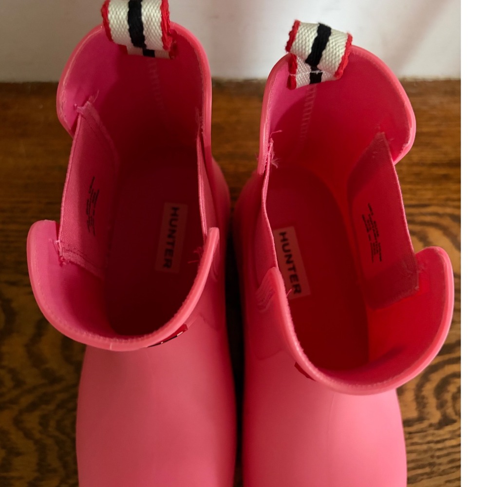 Hunter Original Chelsea Rain Boots Pink Rubber Ankle Waterproof WFS2006RMA US 5 - Picture 5 of 8